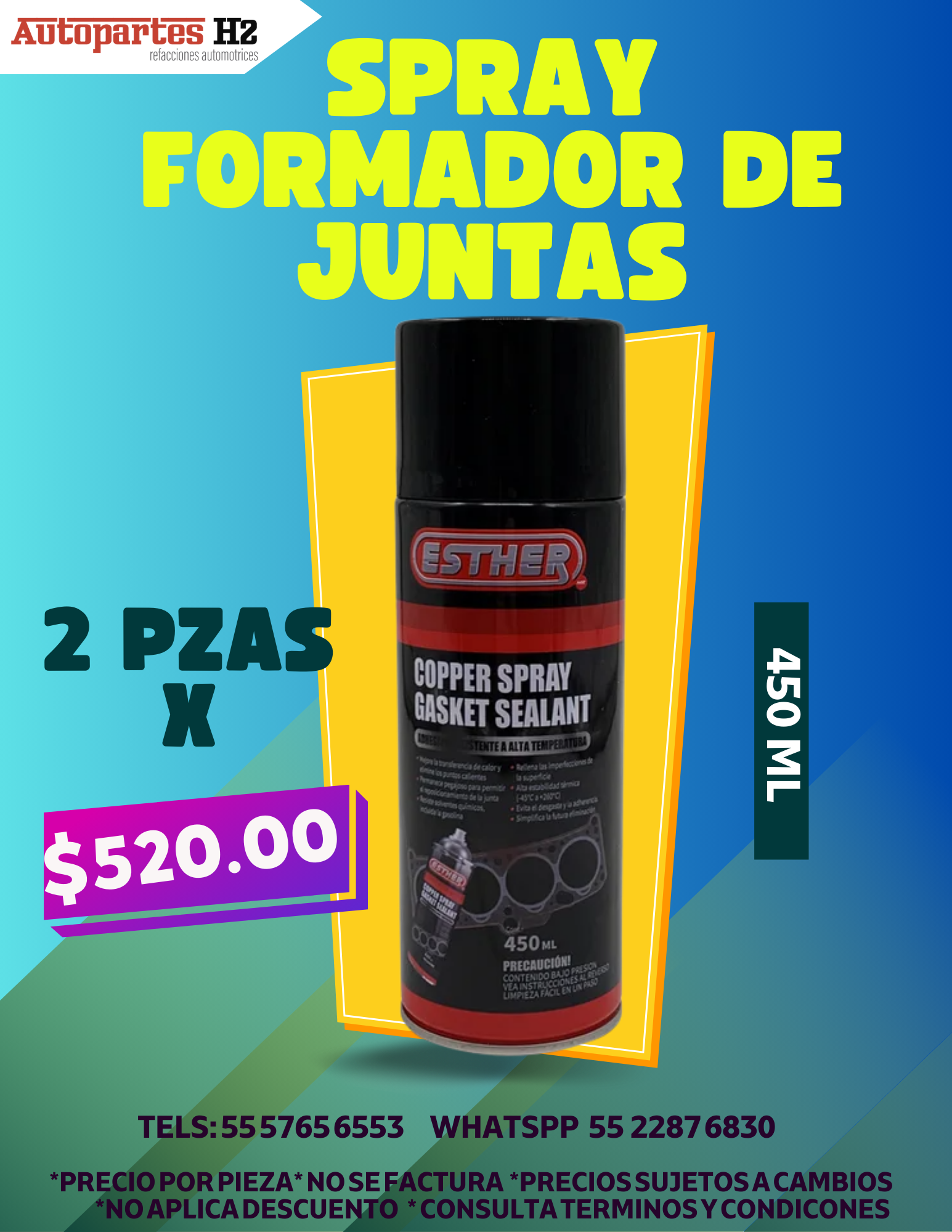 SPARY  FORMADOR DE JUNTAS  2 PZAS